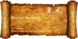 Murin Arnold névjegykártya